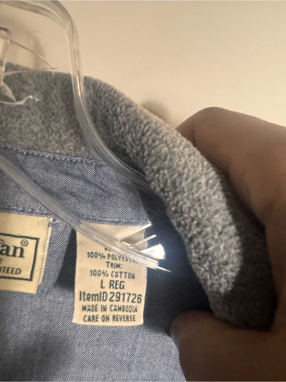 L.L. Bean Men’s Grey Button-Up Shirt Jacket size L